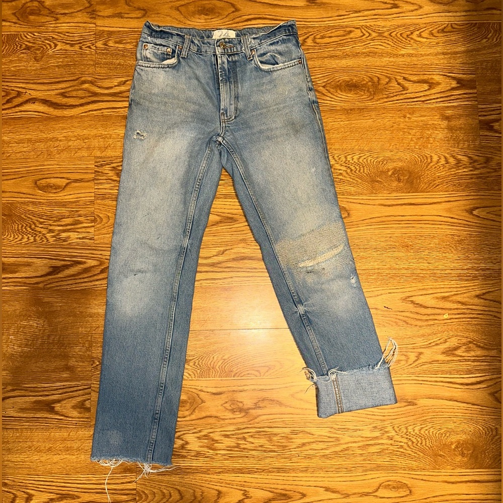 We The Free Blue Straight Leg Jeans